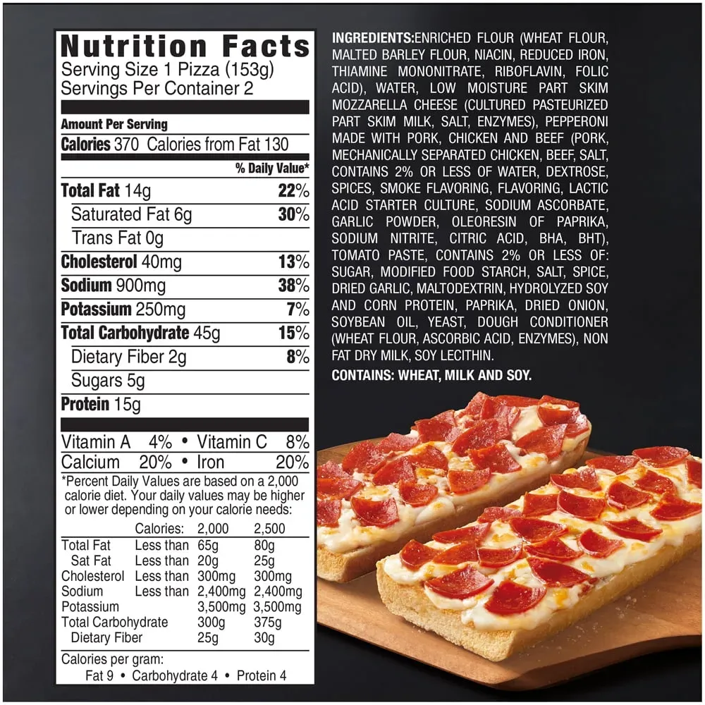 Burning Off Those Red Baron French Bread Pizza Nutrition Facts