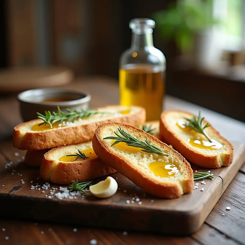 Flavoring and Toasting French Bread Baguette Slices