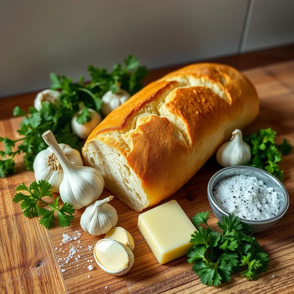 Gathering Your Ingredients for Homemade Garlic Bread French Bread