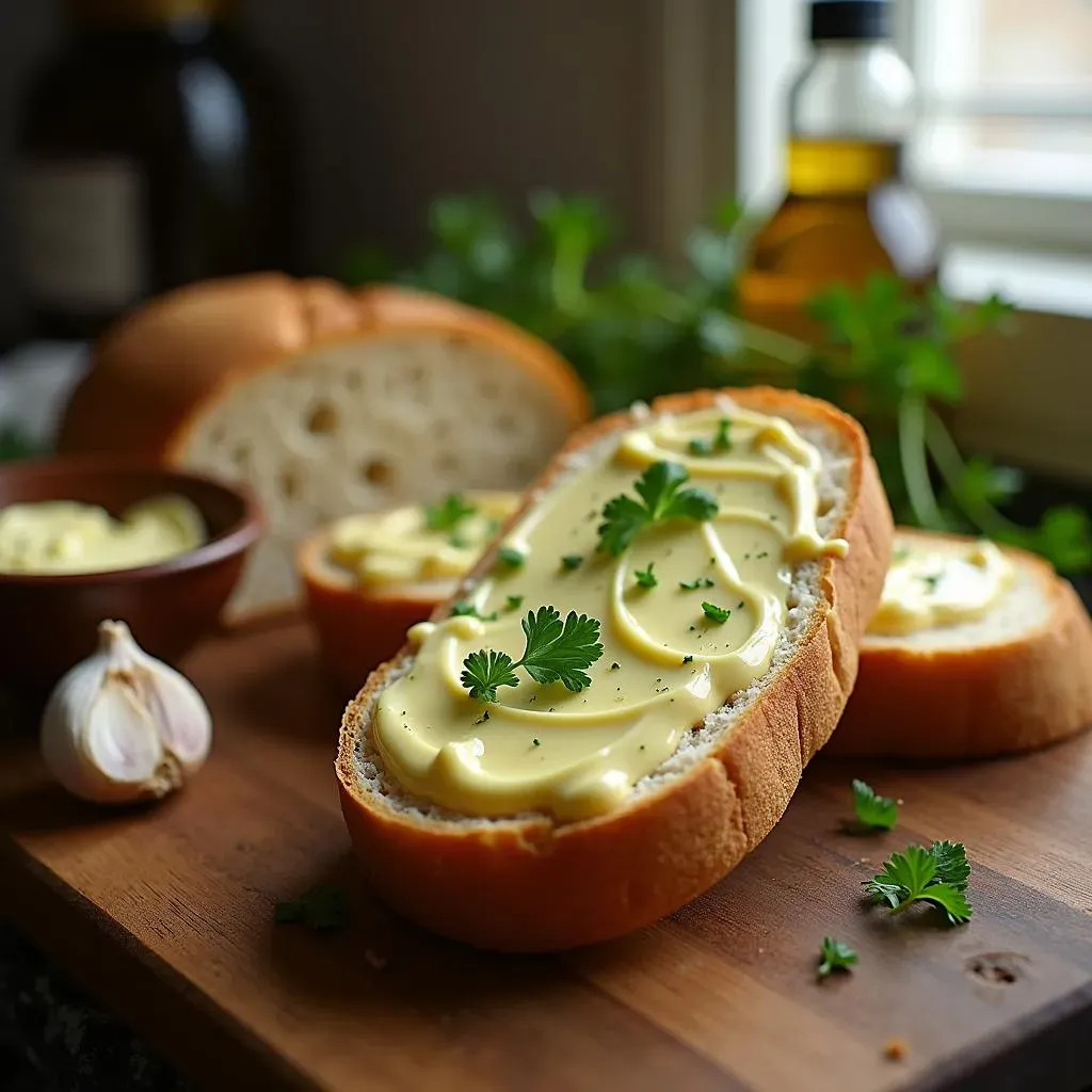 Making the Garlic Butter for Sliced French Bread