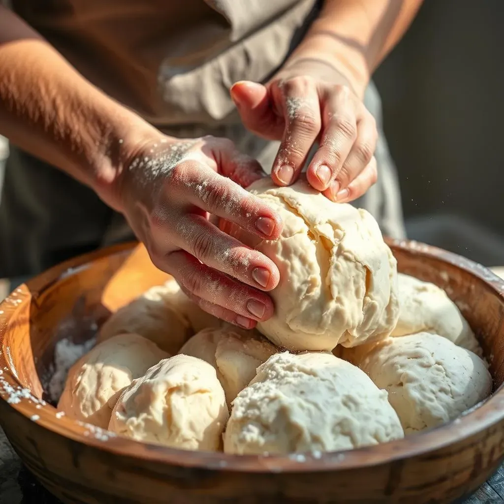 Mixing the Dough for French Bread Rolls