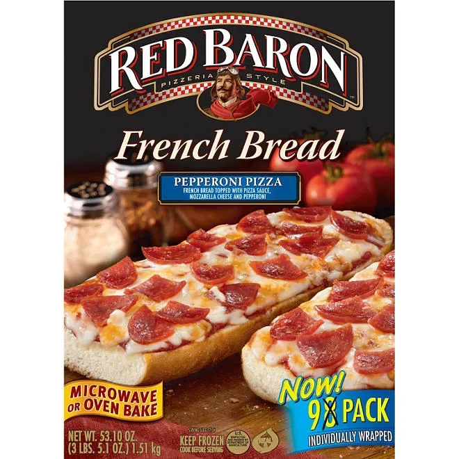 What Types of Red Baron French Bread Pizza Does Sam's Club Offer?